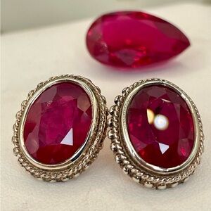 11.9ct Ruby Rose Gold Earrings.